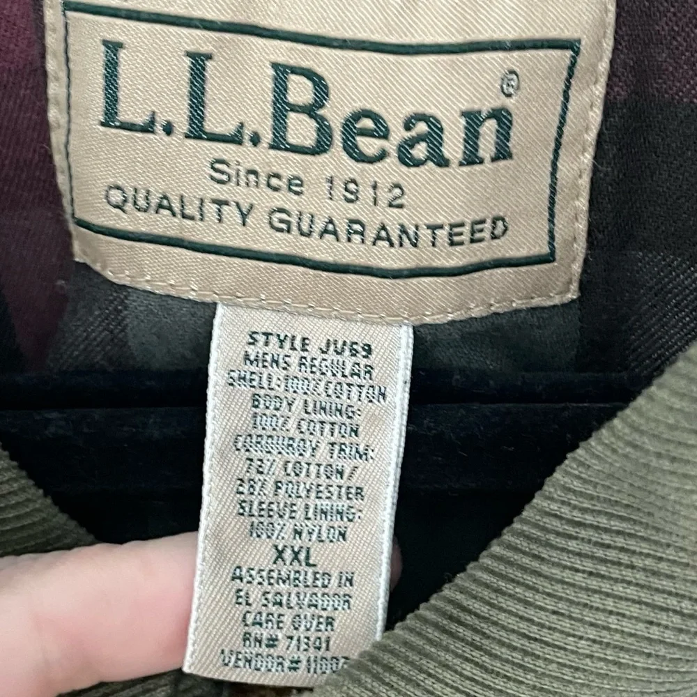 LL Bean Original Field Coat Flannel Cotton-Lined Chore Jacket Barn Canvas